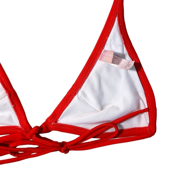 Victoria's Secret Red String Bikini Top with Bow - Picture 4 of 5